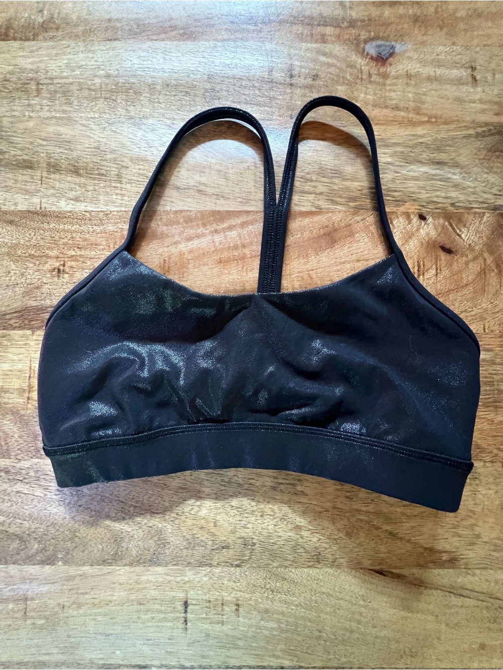 lululemon athletica Black Shiny Strappy Sports Bra